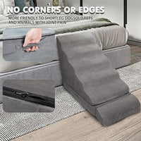 Soft Dog Stairs & Steps for High Beds 28 Inches High Tall, LitaiL Pet Stairs/Steps for High Beds for Small Large Dogs, Non-Slip Dog Ramps for Bed, for Older Cats