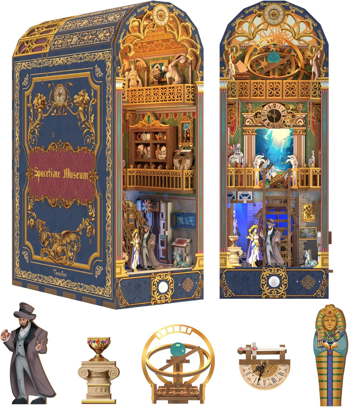 Tonecheer DIY Book Nook Kit 3D Wooden Puzzle Fairy Tale Miniature - Spacetime Museum