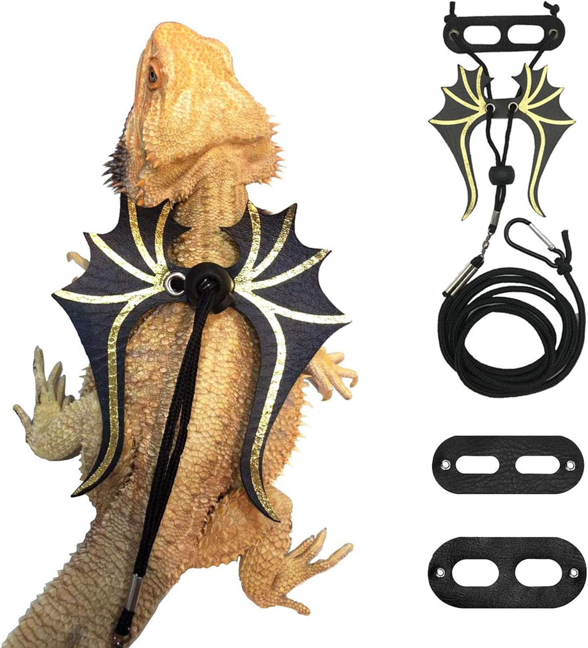 Bearded Dragon Leash Harness Set, 3 Size Harness, Dinosaur Wing – Essentials for Reptiles And Amphibians