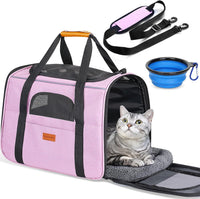 Morpilot Cat Carrier Soft for Large Medium Cats and Puppy up to – Essentials for Dogs - Pink / 17.3"L x 12.2"W x 13.4"H