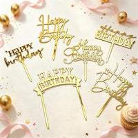 Gold Birthday Cake Topper - Gold - image 3