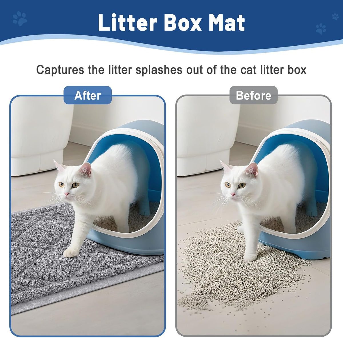 Smiry Cat Litter Box Mat 30x17 - 30x17 / Grey - image 4