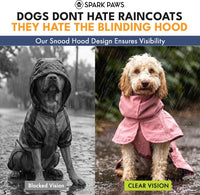 Spark Paws Dog Raincoat, Waterproof Rain Jacket w/Hood - Sea Pink / Small - image 2