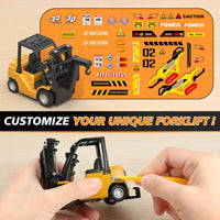1:24 RC Forklift Toy for Kids - Yellow / 1:64 Scale with Trailer (9.06 x 1.57 x 2.56 inch) - image 4