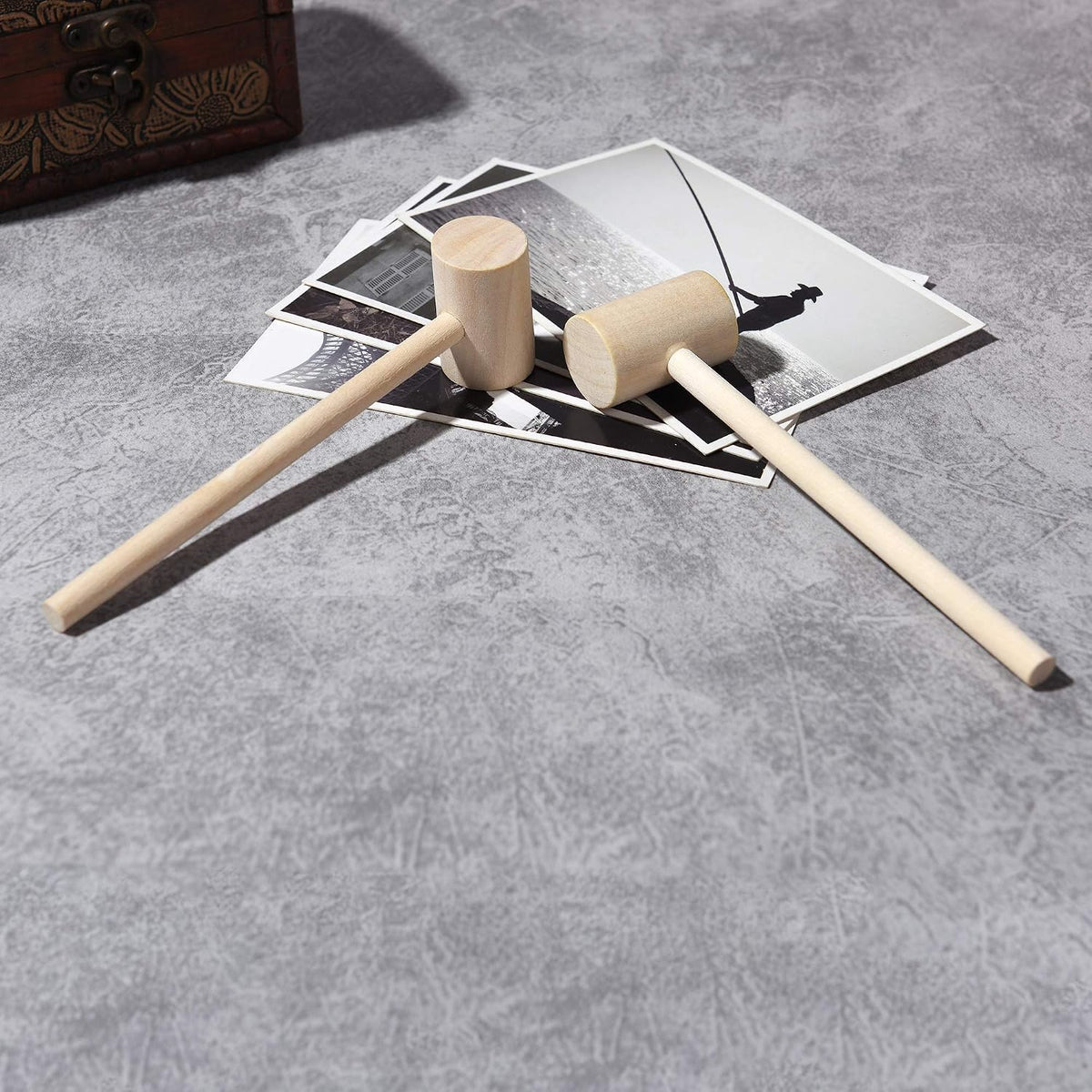 TDOCK 18 pack of smooth natural wood mini mallets, 5.7 inches long - view 6