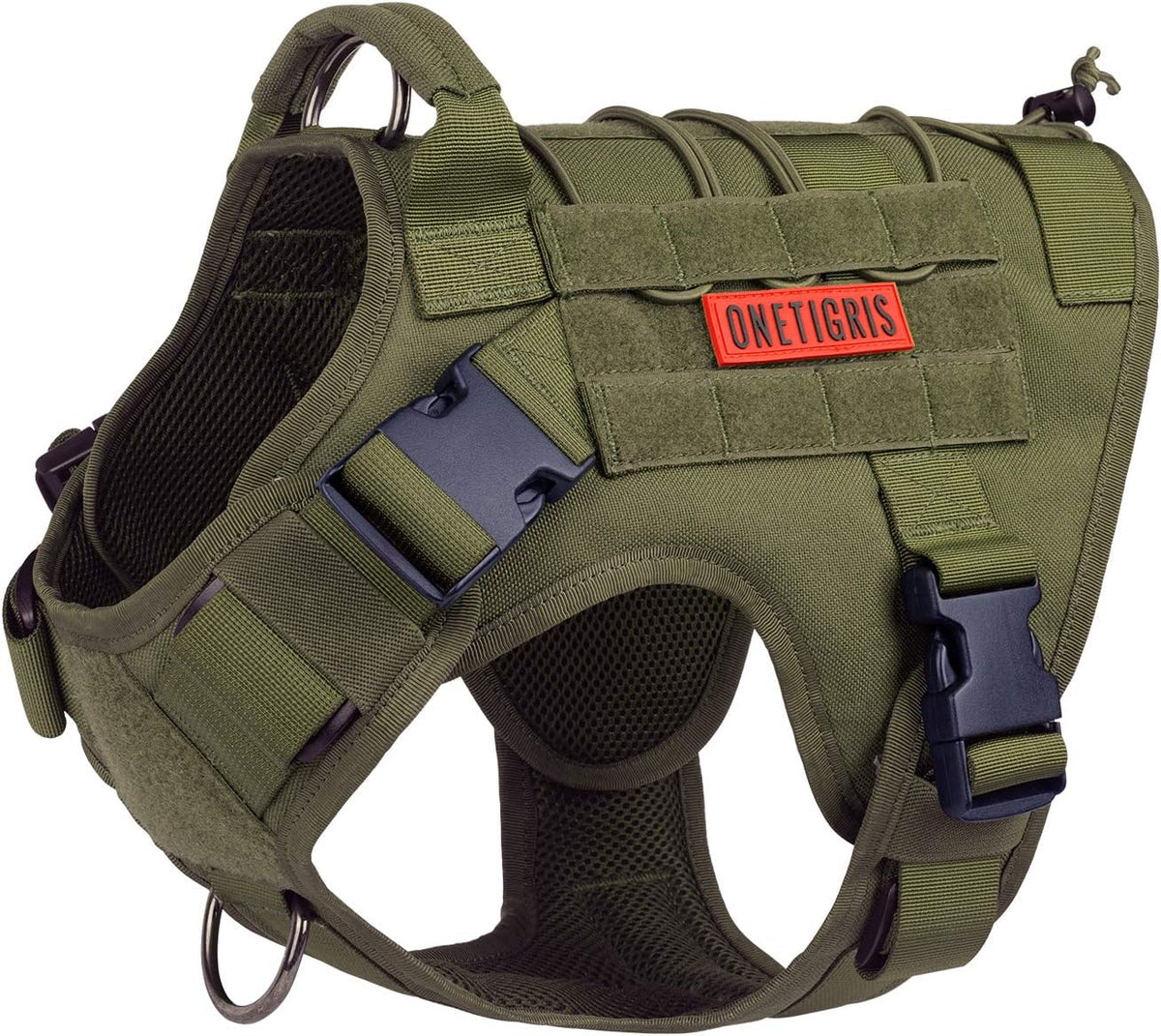OneTigris Tactical Dog Harness No-Pull Service Vest for Medium Large - X-Large / Green