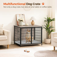 MAHANCRIS Dog Crate Furniture with Cushion - 31.5"L x 21.7"W x 25.6"H / Greige - image 2
