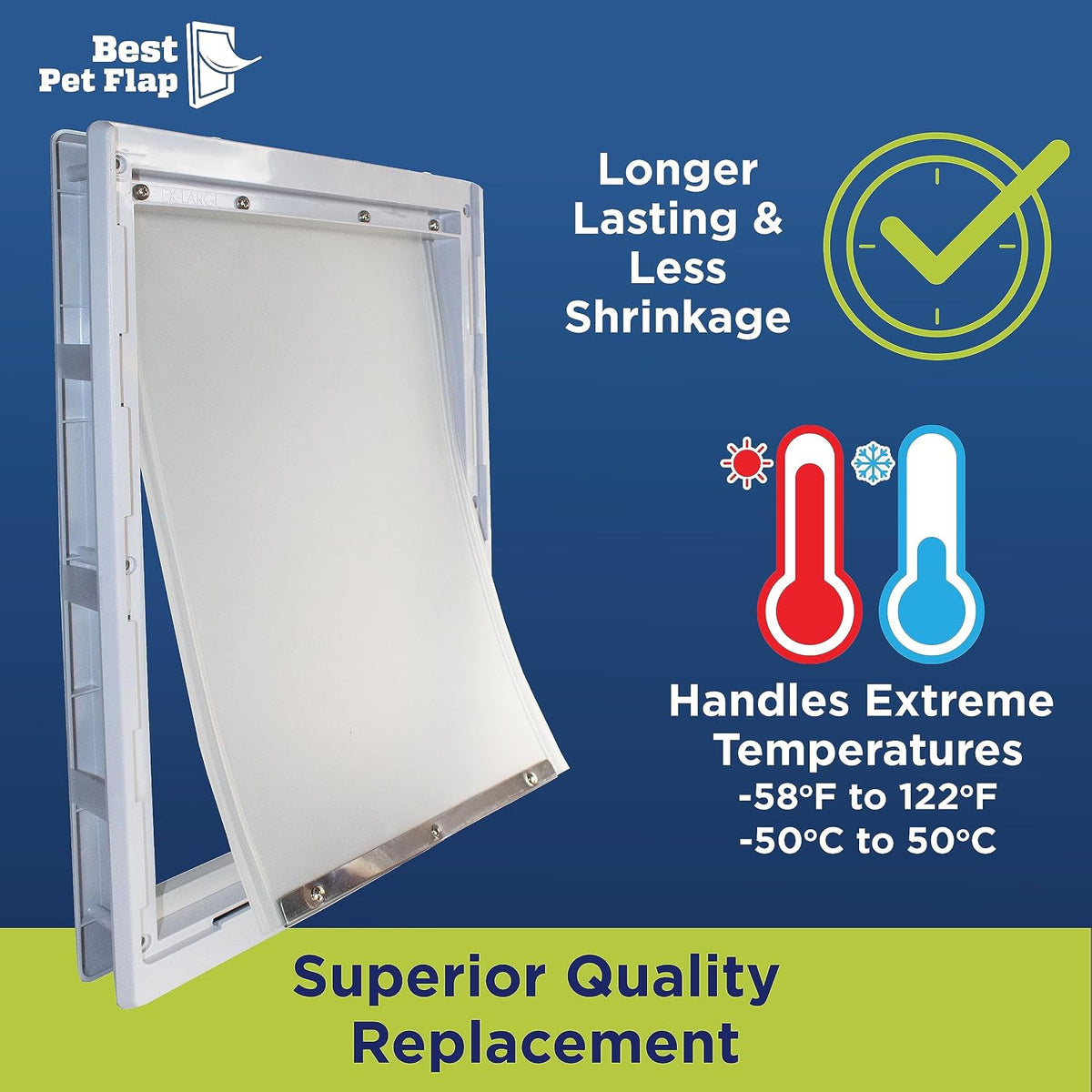 Best Pet Flap XL Replacement Dog Door Flap Compatible with Ideal Pet - 10.5" x 15" - image 2