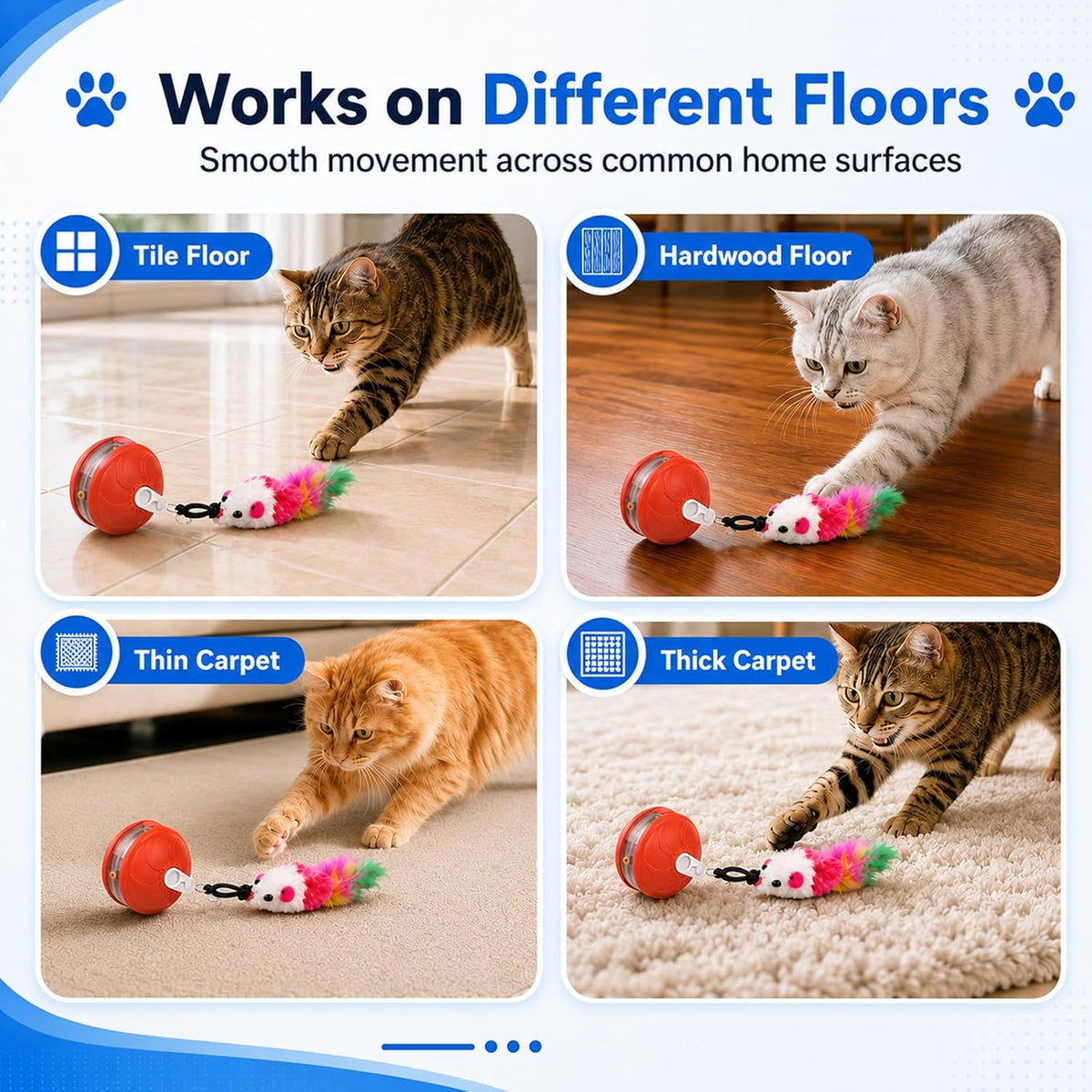 Interactive Cat Toys Smart Ball for Cats & Dogs! Now with 2 Rapid - Red-1 - image 4