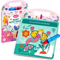 JoyCat Farm Water Coloring Book for Toddler Kids, 13 Pages - Mermaid