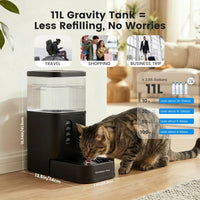 2.2 Gallon Automatic Dog Water Dispenser with Stainless Steel Bowl – Essentials for Dogs - Black / 2.9 Gallon - image 2