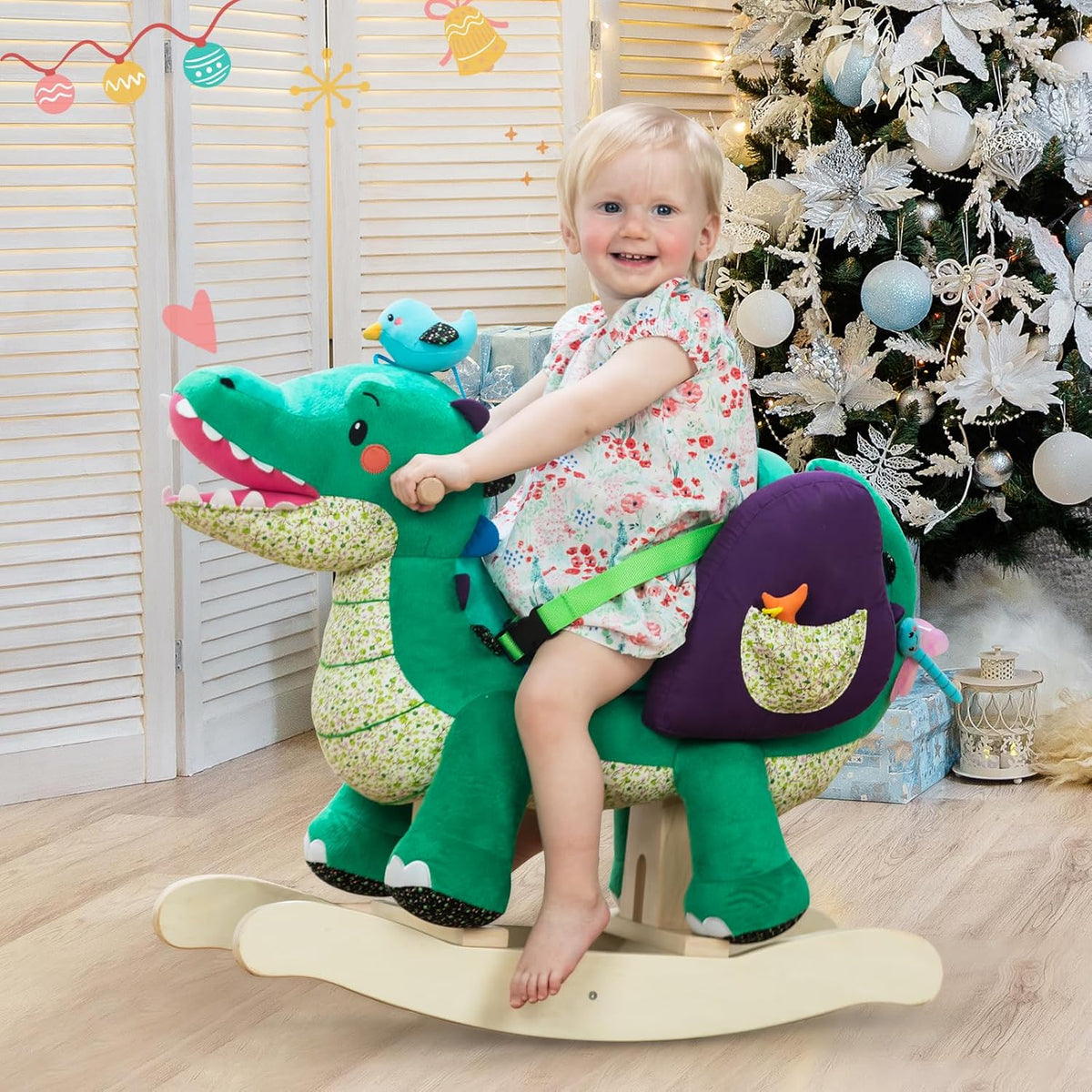 labebe, Baby Rocking Horse, Ride Unicorn - Green Crocodile - image 3