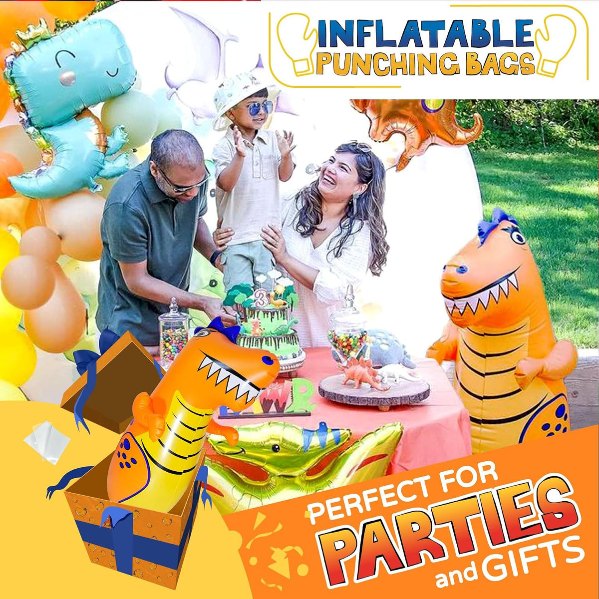 Inflatable Dudes kids punching bag bop bag, 47 inch, with sand-filled base in a ninja design - view 25