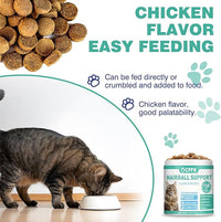 Cat Hairball Remedy Treats, 150 Soft Chews Cat Hair Ball Treatment Furball Control Relief Helps Eliminate and Prevent Hairballs for Indoor Cats Supports Skin and Coat Digestion Chicken Flavor