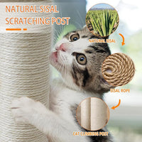 Wood Cat Tree Tower with Scratching Posts – Handmade Cat Condo for Indoor Cats – Cat Scratcher & Resting Platform – Stable & Stylish Cat Furniture