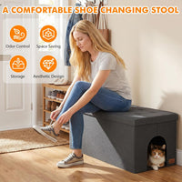 Zerbuger Cat Litter Box Enclosure Furniture for Odor Control – Essentials for Cats - Grey / X-Large - image 3