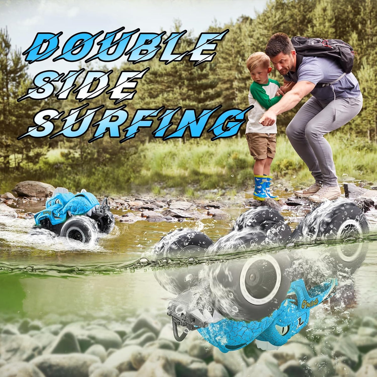 Calefwe amphibious RC monster truck with brick-built shell and gesture control watch - view 6