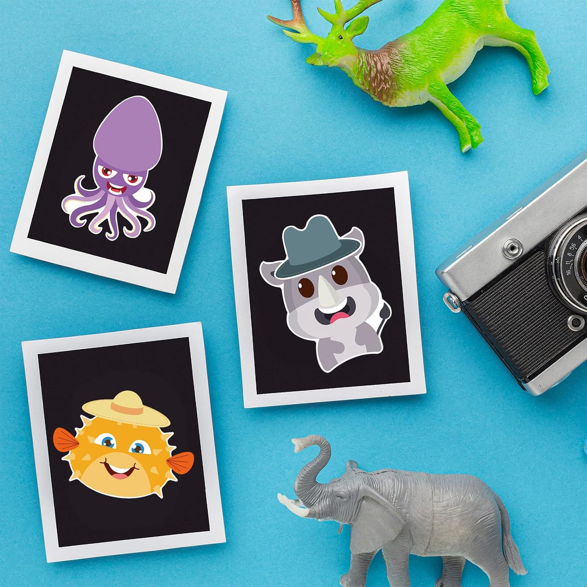 24 Sheets Make a Face Stickers for Kids Toddlers Party Favors Crafts – Fun for Kids & Family - Zoo Animals - image 3