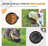 Collapsible Dog Bowl for Travel - Small / Grey+Black - image 2