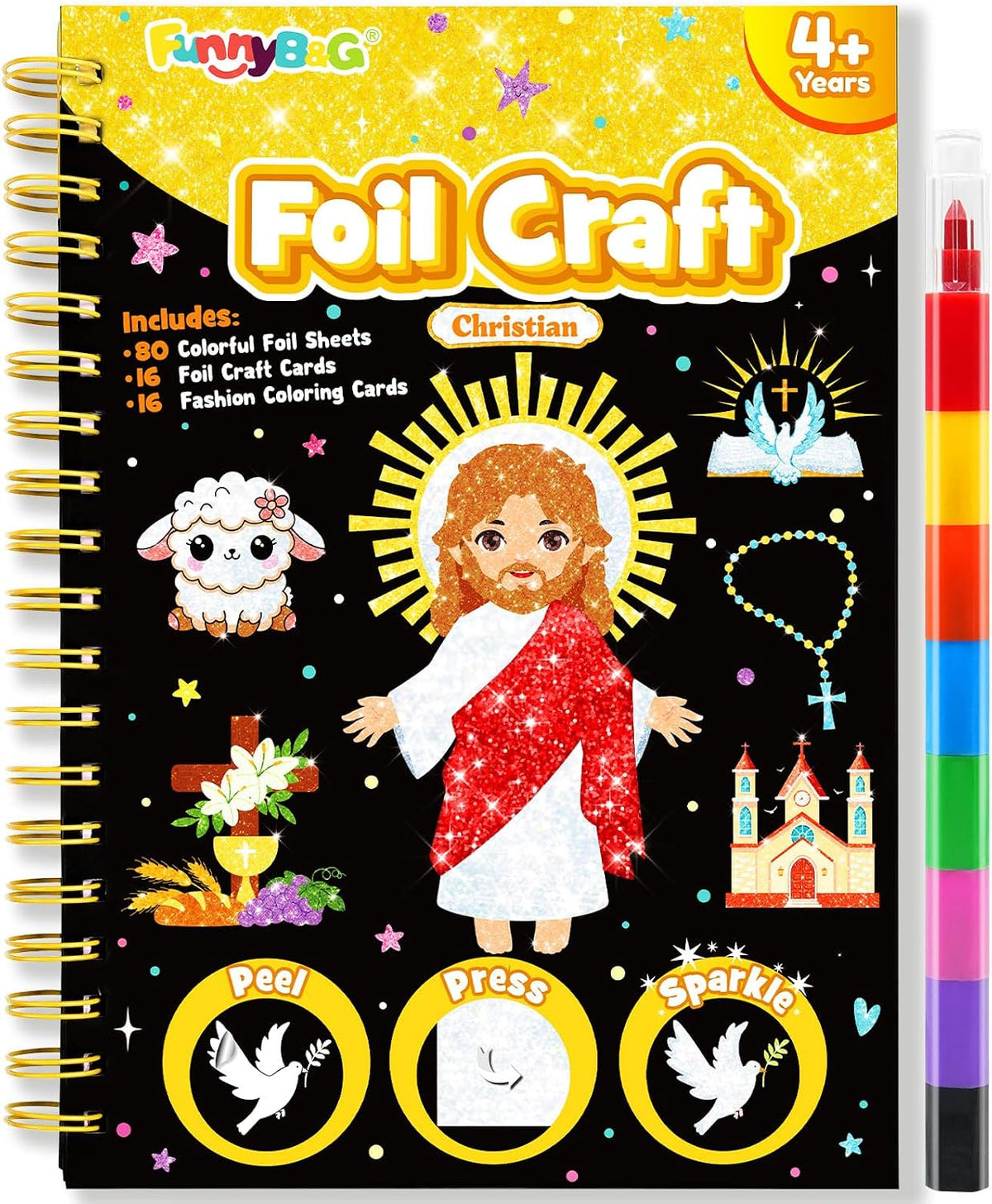 FUNNYB&G Foil Art Craft Kit for Kids - Christian