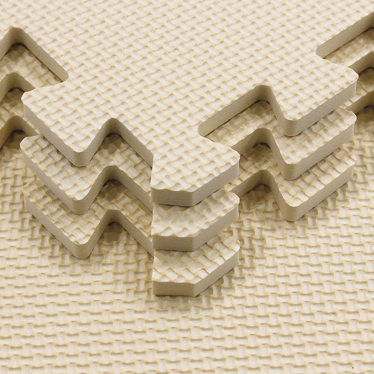 Yostrong 18 Tiles Interlocking Puzzle Foam Baby Play Mat - 18 Tiles (With Straight Edge) / Beige - image 3