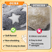 15.7" x 14" Bunny Bed for Rabbit Cage, Thickened & Soft – Daily Care for Small Pets - Gray - Star / 15.7 x 14In - image 3