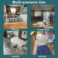 ALLAIBB Extra Wide Pressure Mounted Baby Gate Walk Through Child Kids Safety Toddler Tension White Long Large Pet Dog Gates with Extension for doorways Kitchen (29.13-33.86"/74-86cm)