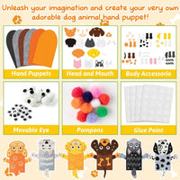 WATINC Hand Puppet Making Kit, Felt Sock Puppet Toys for Kids – Fun for Kids & Family - Dog A - image 3