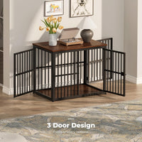 Lyromix 48'' XXL Dog Crate Furniture with 3 Doors for Large Dogs – Essentials for Dogs - Walnut / 33.1"L x 22.1"W x 26.0"H - image 3