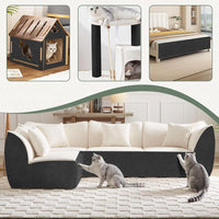 Sepazon black felt cat scratch furniture protector mat, 78.7 x 15.8 inches - view 3