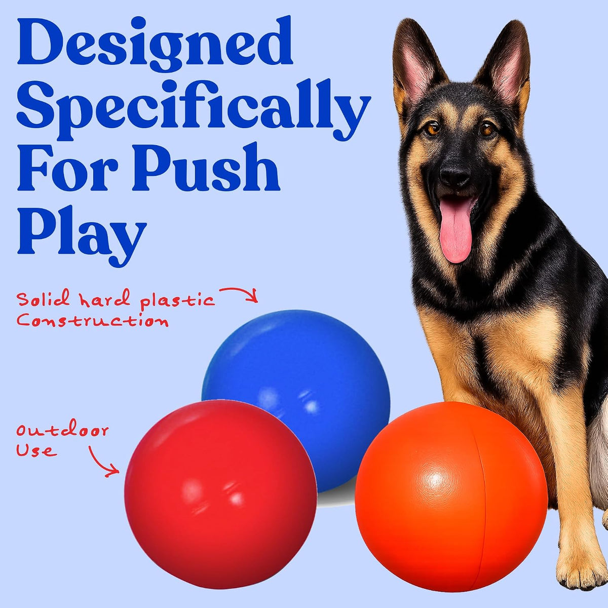 Doggie Dooley Virtually Indestructible Dog Ball - Blue / Large (10 in) - image 2