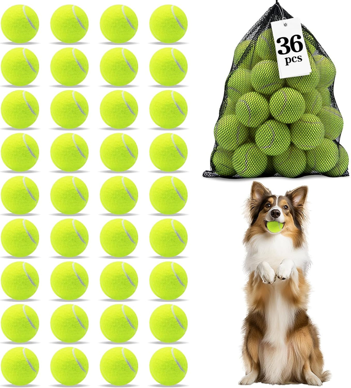 Magicorange Tennis Balls for Dogs - Yellow / 36 Pack
