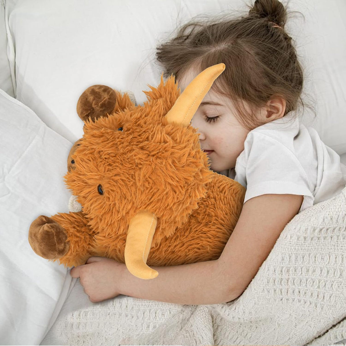 Wepop 5lbs Highland Cow Weighted Stuffed Animals 22in Giant Highland - Highland Cow-p - image 3