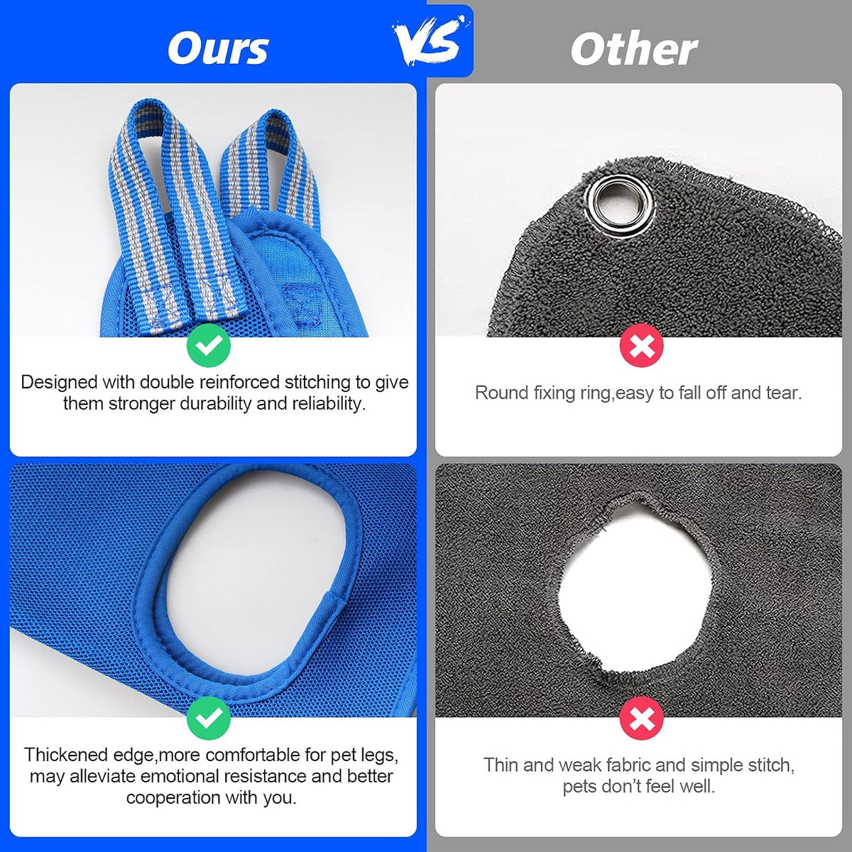 Ateson Pet Grooming Hammock - L for Large Dogs 50LB / Blue - image 3