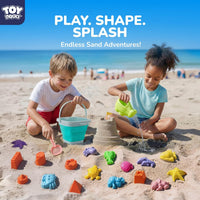 TOY Life Beach Sand Toy Set with Dump Truck & Bucket, Ages 3-5 – Fun for Kids & Family - 23 Pcs Ocean-themed - image 3