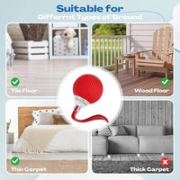 2 Pcs Interactive Rolling Cat Dog Toy Ball, Electric Cat Ball Toy Smart Automatic Self Rolling Dog Ball Toys, 360° Smart Rolling Ball Toy Electric Balls for Dog Cat (Red)