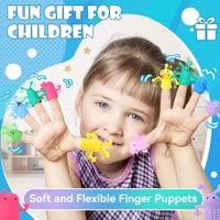Booson monster finger puppets in bright colors, 80 pack of rubber finger toys - view 4
