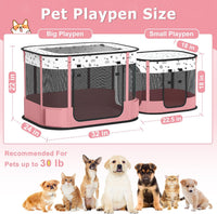 Cat Playpen, Portable Pet Dog Playpen - Pink / 32" × 24" × 22" - image 3