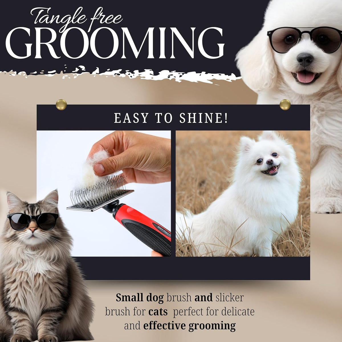 Poodle Comb with Rotating Teeth - Mini Brush - image 4