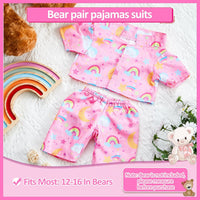 2 Pcs Rainbow PJ's Bear Clothes Outfit Stuffed Animal - Rainbow / Pink - image 2