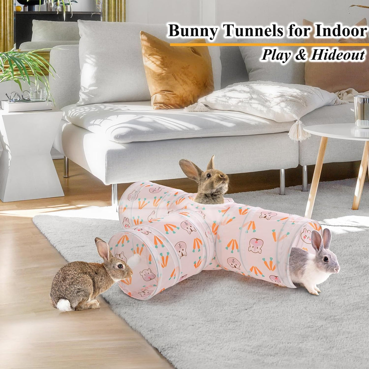 HERCOCCI Rabbit Toys, Bunny Tunnels & Tubes - White - image 2