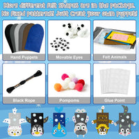 WATINC Hand Puppet Making Kit, Felt Sock Puppet Toys for Kids – Fun for Kids & Family - Polar Animals B - image 3