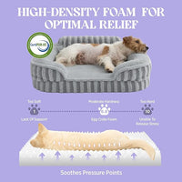 LE SURE Cute Dog Beds for Extra Large Dogs, Orthopedic Waterproof XL Pet Bed with Sides, Non-Slip and Egg-Crate Foam Big Dog Couch Sofa with Washable Removable Cover, Grey