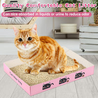 Amyhill 30 Pack Disposable Cat Litter Box Paper Pet Trays - Pink - image 3