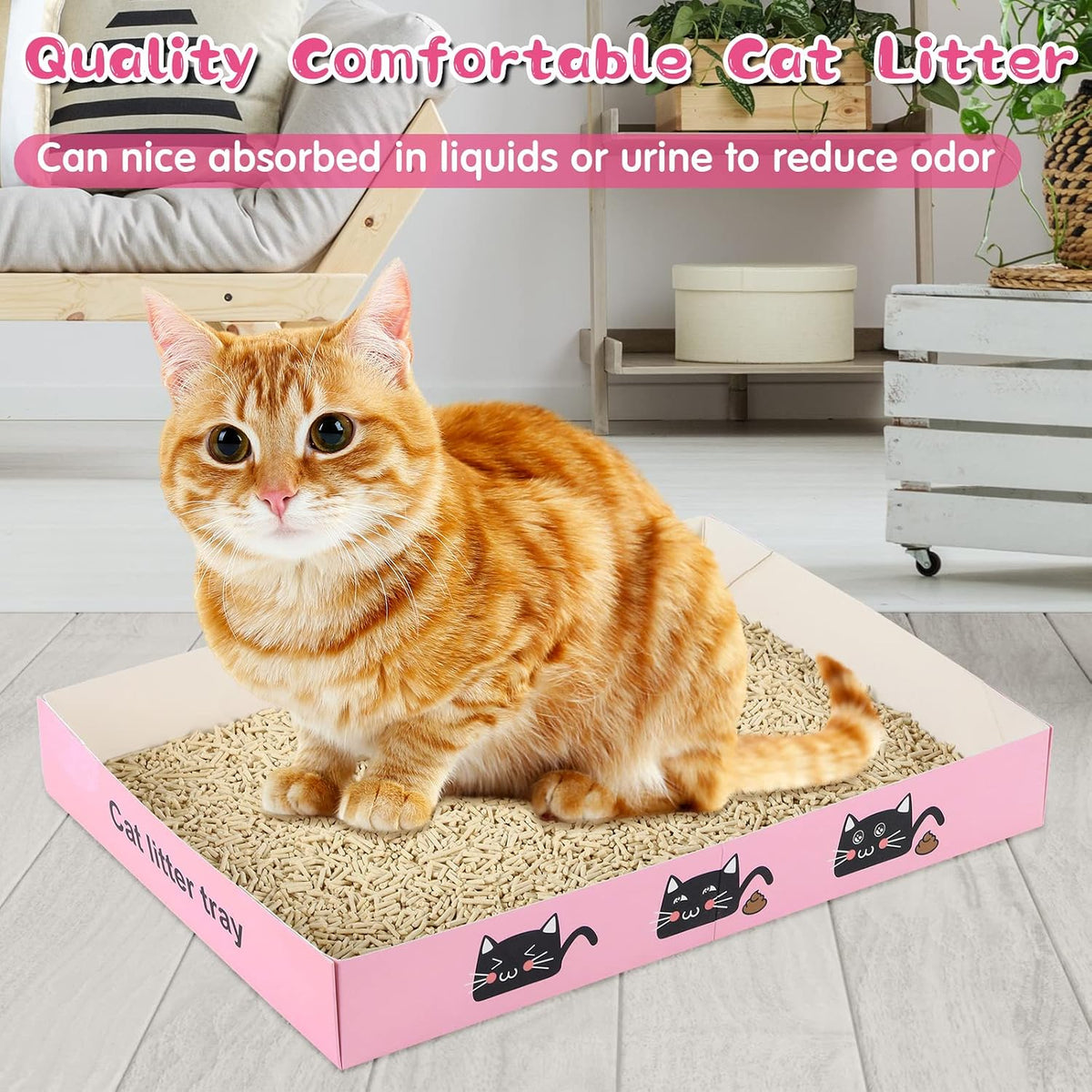 Amyhill 30 Pack Disposable Cat Litter Box Paper Pet Trays - Pink - image 3