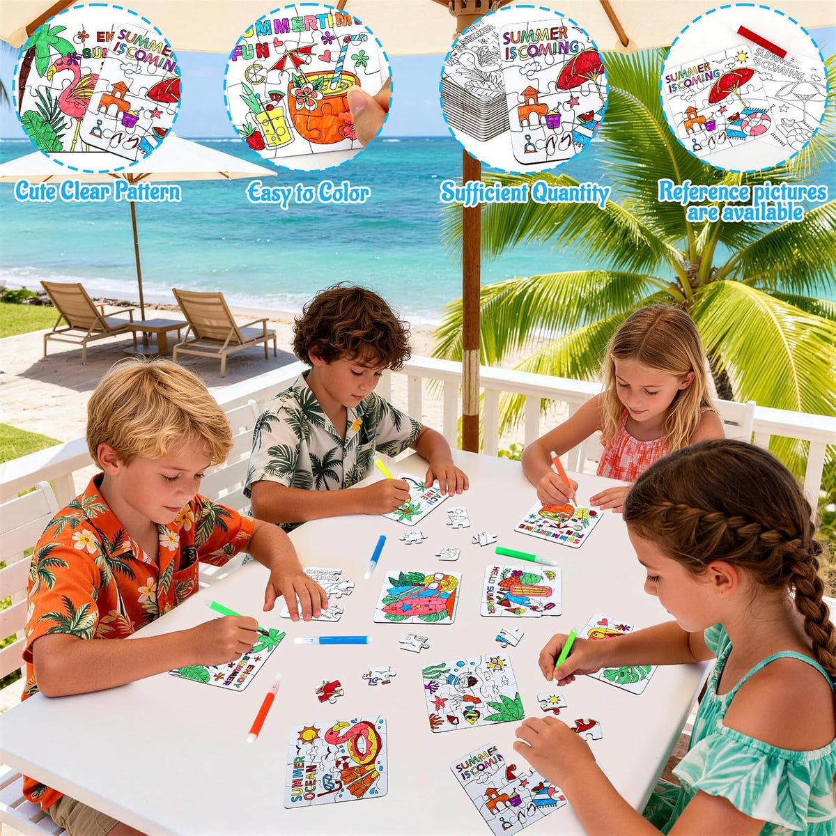 MUOUAKATE Christian Halloween crafts for kids, 24 blank coloring puzzle sets - view 37