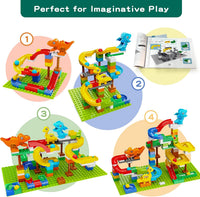 Anpcso 128 piece marble run building blocks set with ring toss rings - view 10