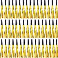 LCPQMZGH 48 silver glitter metallic fringed noise makers party horns - view 3