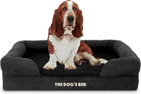 The Dog’s Bed, Large Black Faux PL 36x27, Memory Foam, Pain Relief: Arthritis, Hip & Elbow Dysplasia, Post Surgery, Lameness, Supportive, Calming, Waterproof Washable Cover, Veterinary Approved