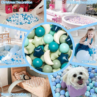 GOGOSO Ball Pit Balls Stars Moon Shapes Plastic Pitballs for Child - 100 balls / Green - image 4